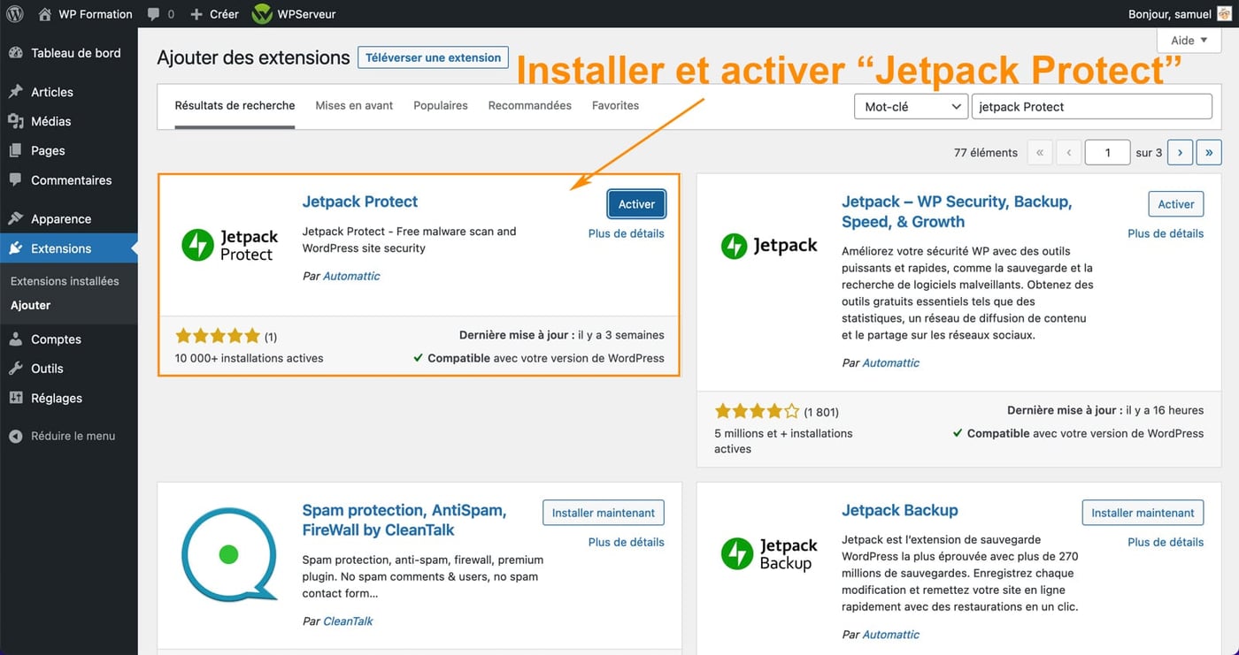 Nouveaux plugins Jetpack
