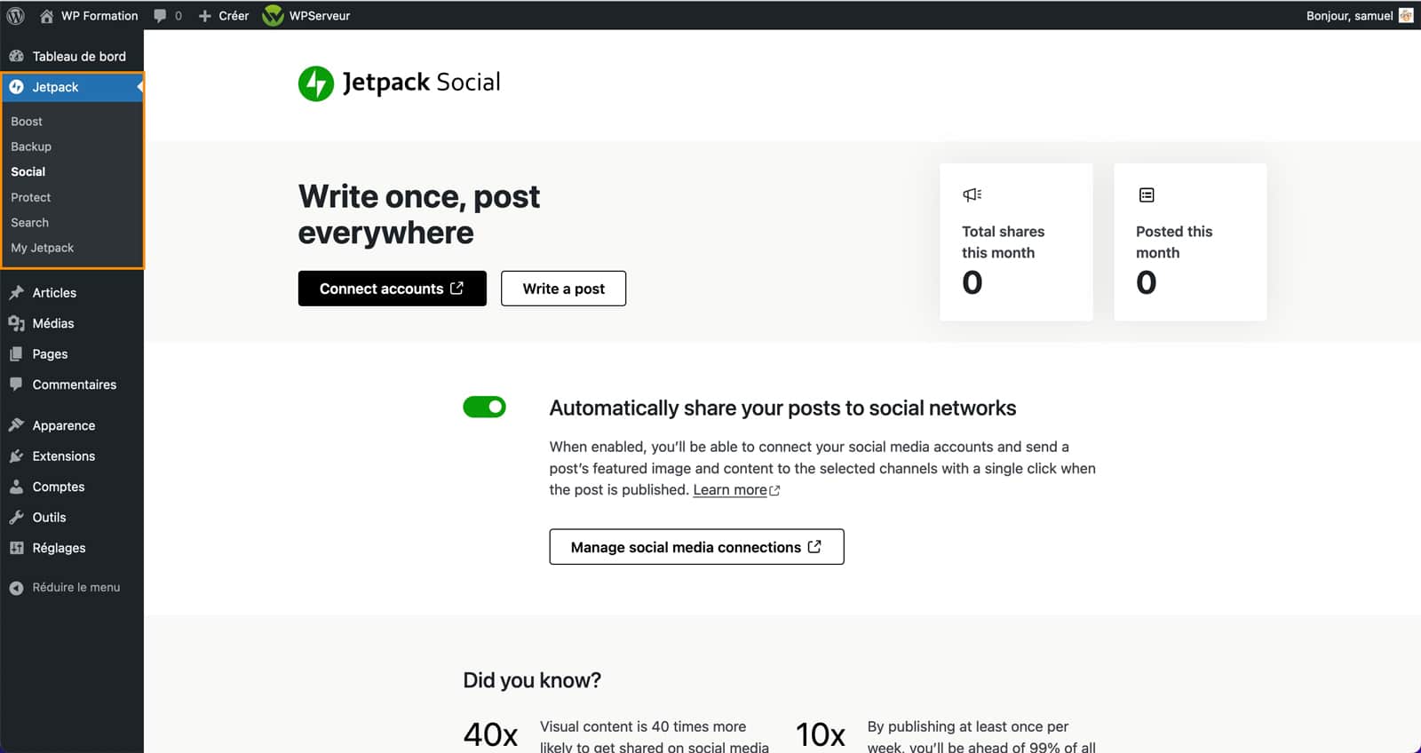 Nouveaux plugins Jetpack