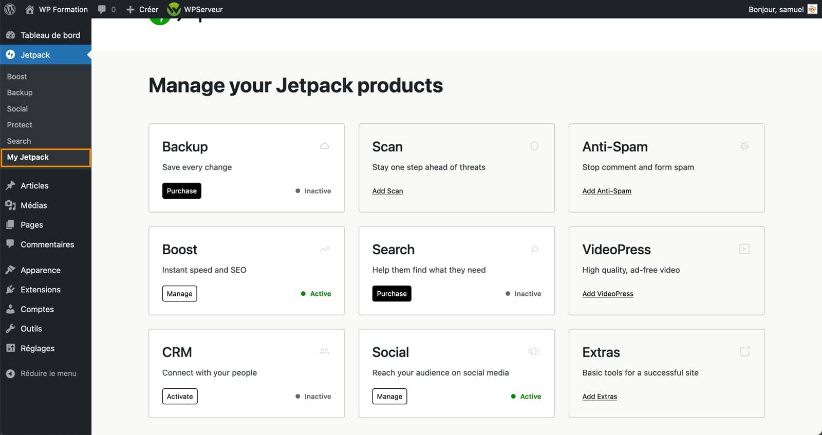 Nouveaux plugins Jetpack