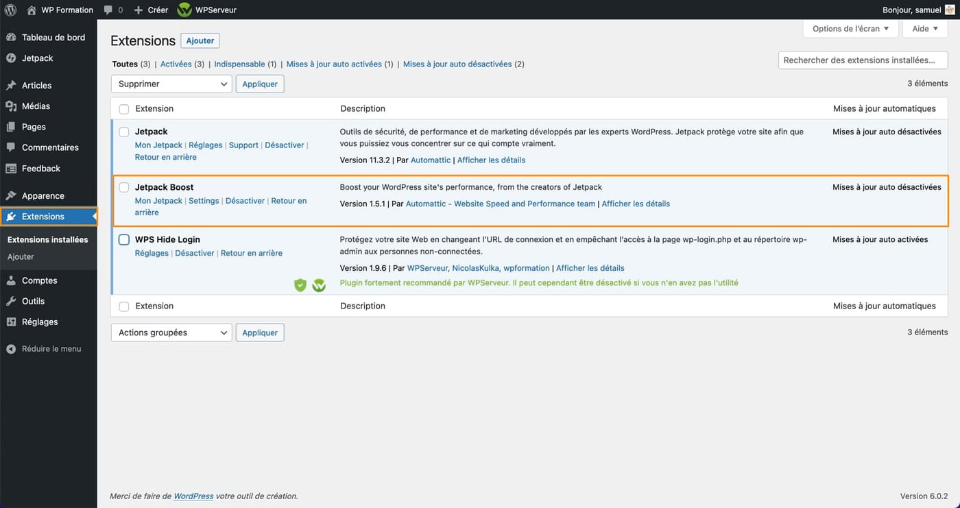 Nouveaux plugins Jetpack