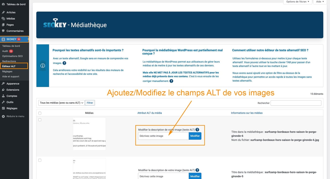 Tutoriel pour utiliser le pluginSEOKEY pour le référencement WordPress