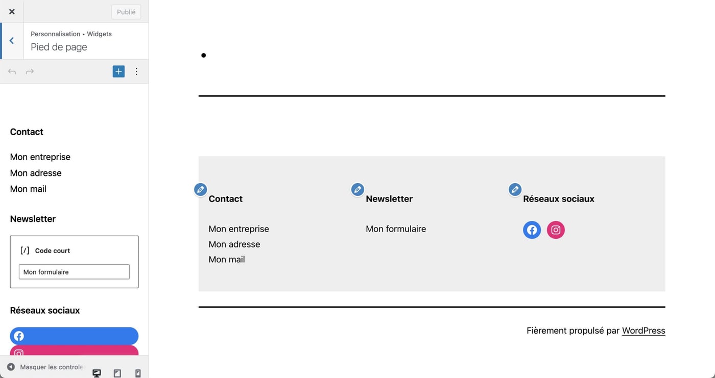 Tutoriel pour utiliser le footer WordPress