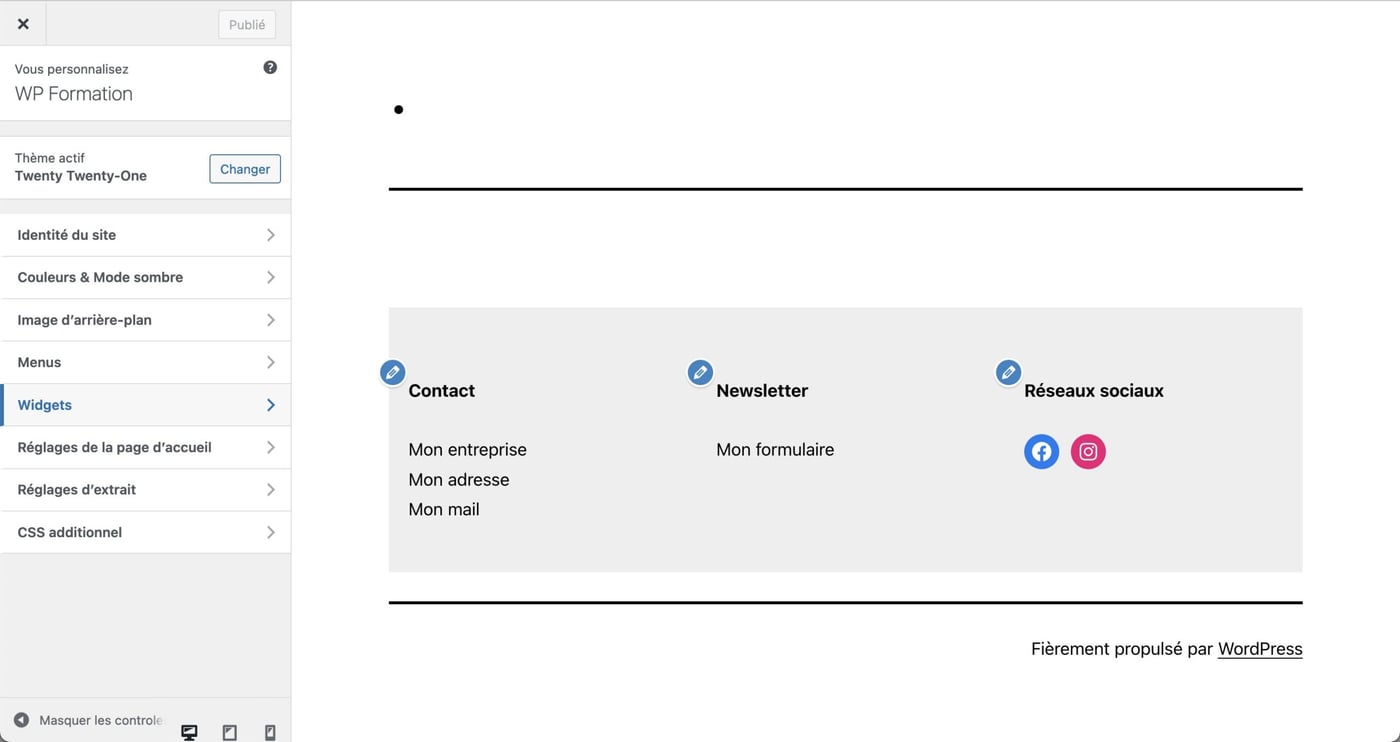 Tutoriel pour utiliser le footer WordPress