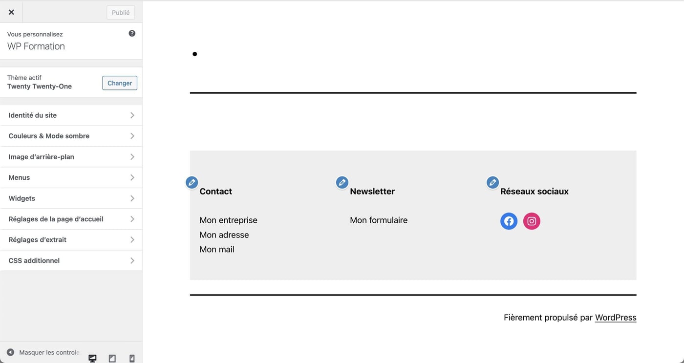Tutoriel pour utiliser le footer WordPress