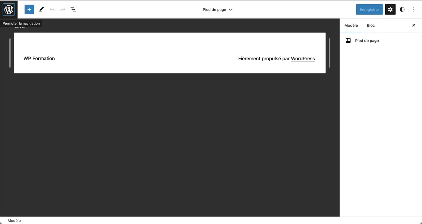 Tutoriel pour utiliser le footer WordPress en Full Site Editing