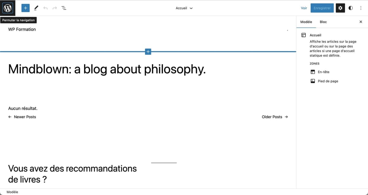 Tutoriel pour utiliser le footer WordPress en Full Site Editing