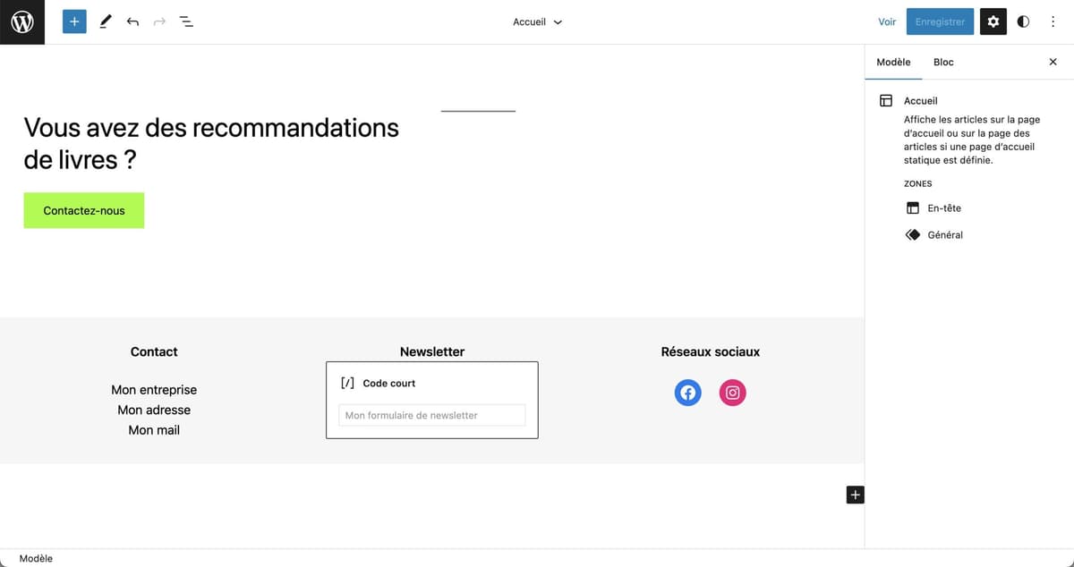 Tutoriel pour utiliser le footer WordPress en Full Site Editing