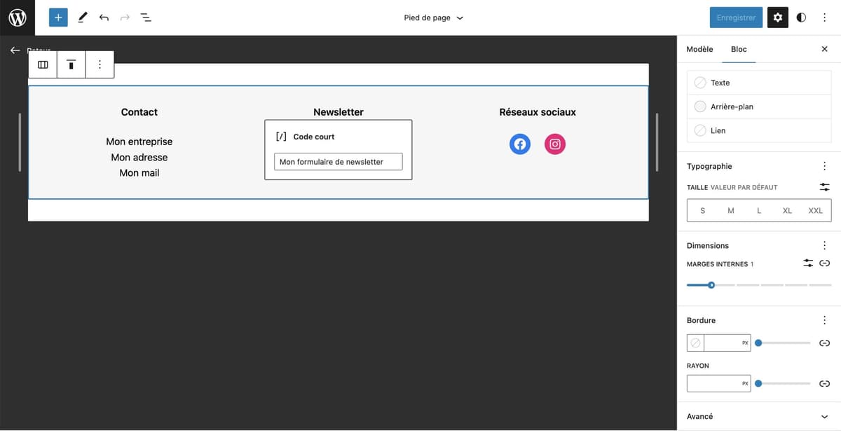 Tutoriel pour utiliser le footer WordPress en Full Site Editing