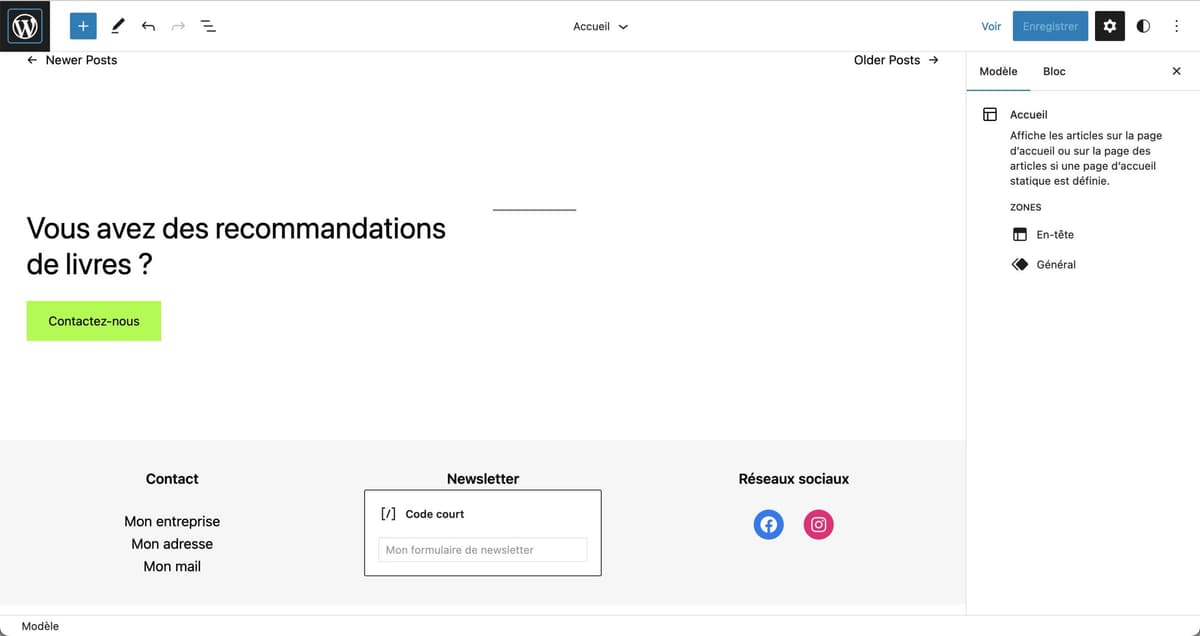 Tutoriel pour utiliser le footer WordPress en Full Site Editing