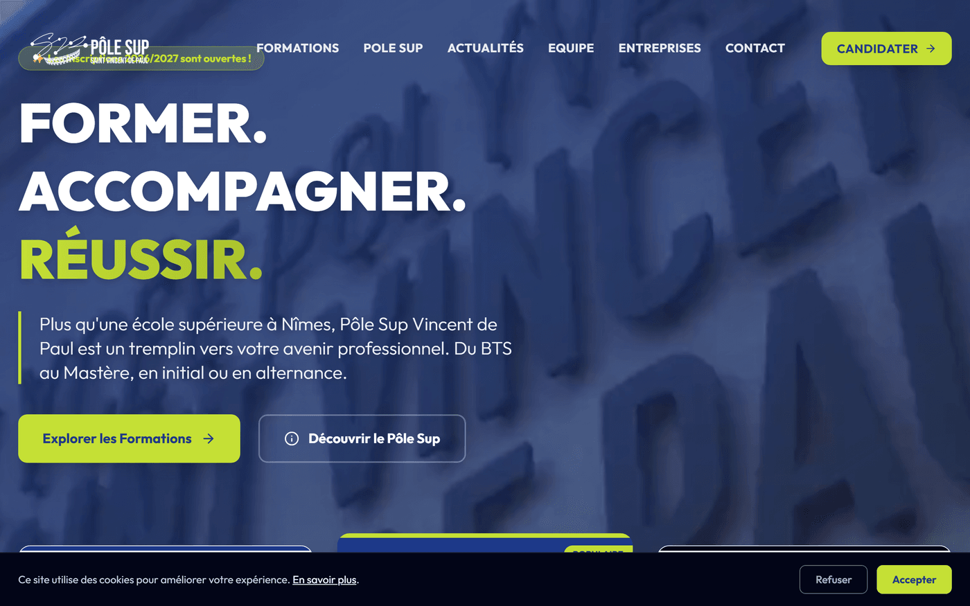 Page d'accueil complète — design system en action