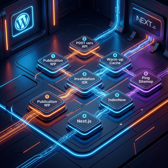 Workflow automatisé de publication WordPress headless vers indexation