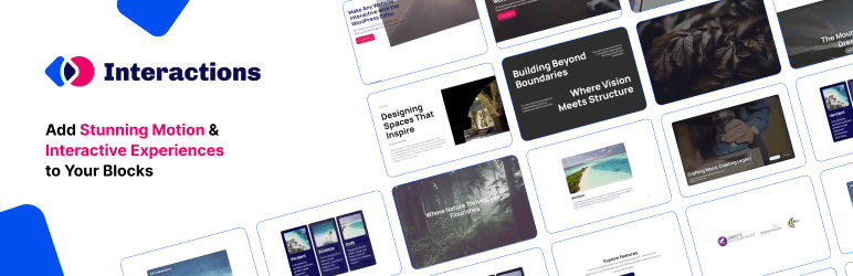 Interactions, extension WordPress pour ajouter des animations et de l'interactivité dans Gutenberg