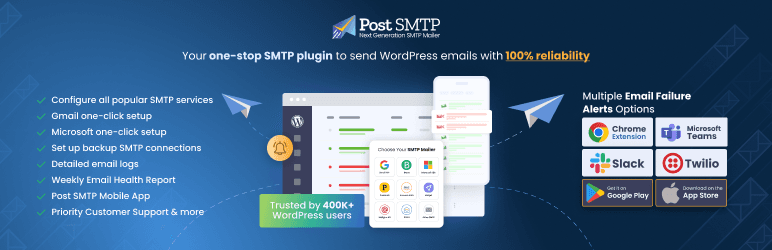 Post SMTP - plugin SMTP WordPress avec application mobile et diagnostics