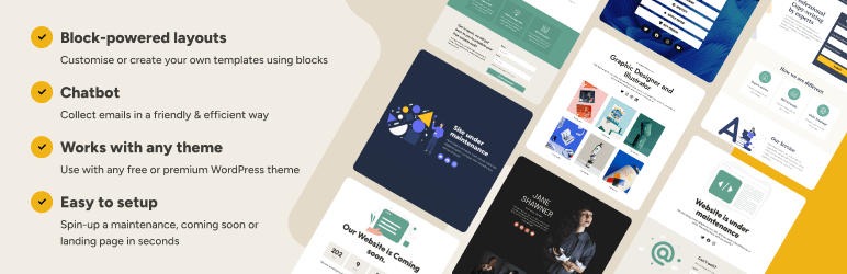 Bannière du plugin LightStart, mode maintenance et coming soon pour WordPress