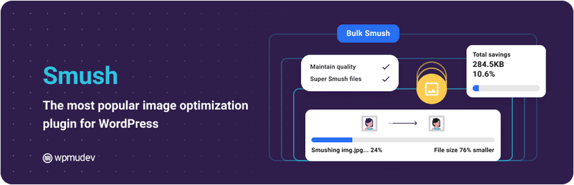 Smush - plugin compression images WordPress par WPMU DEV