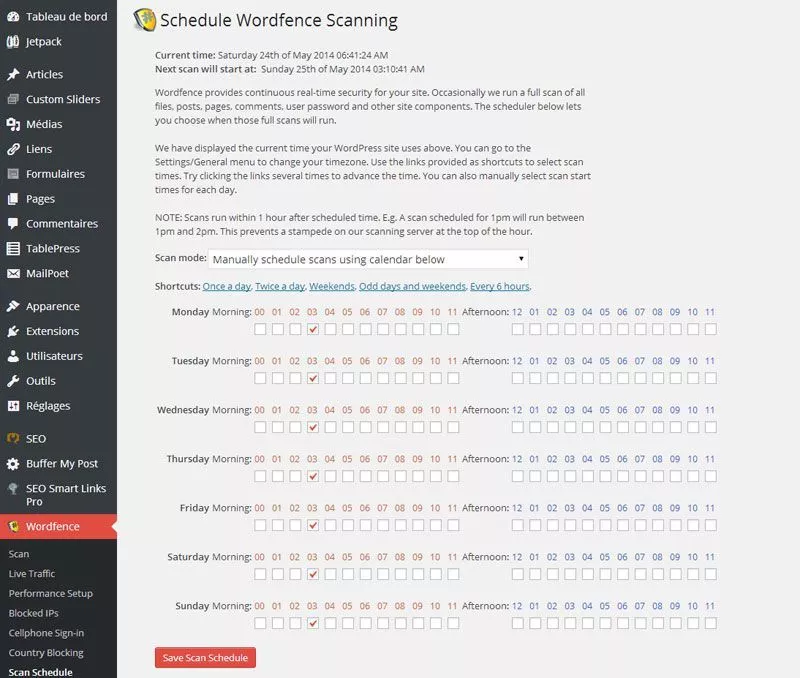 WordFence-schedule-scanning