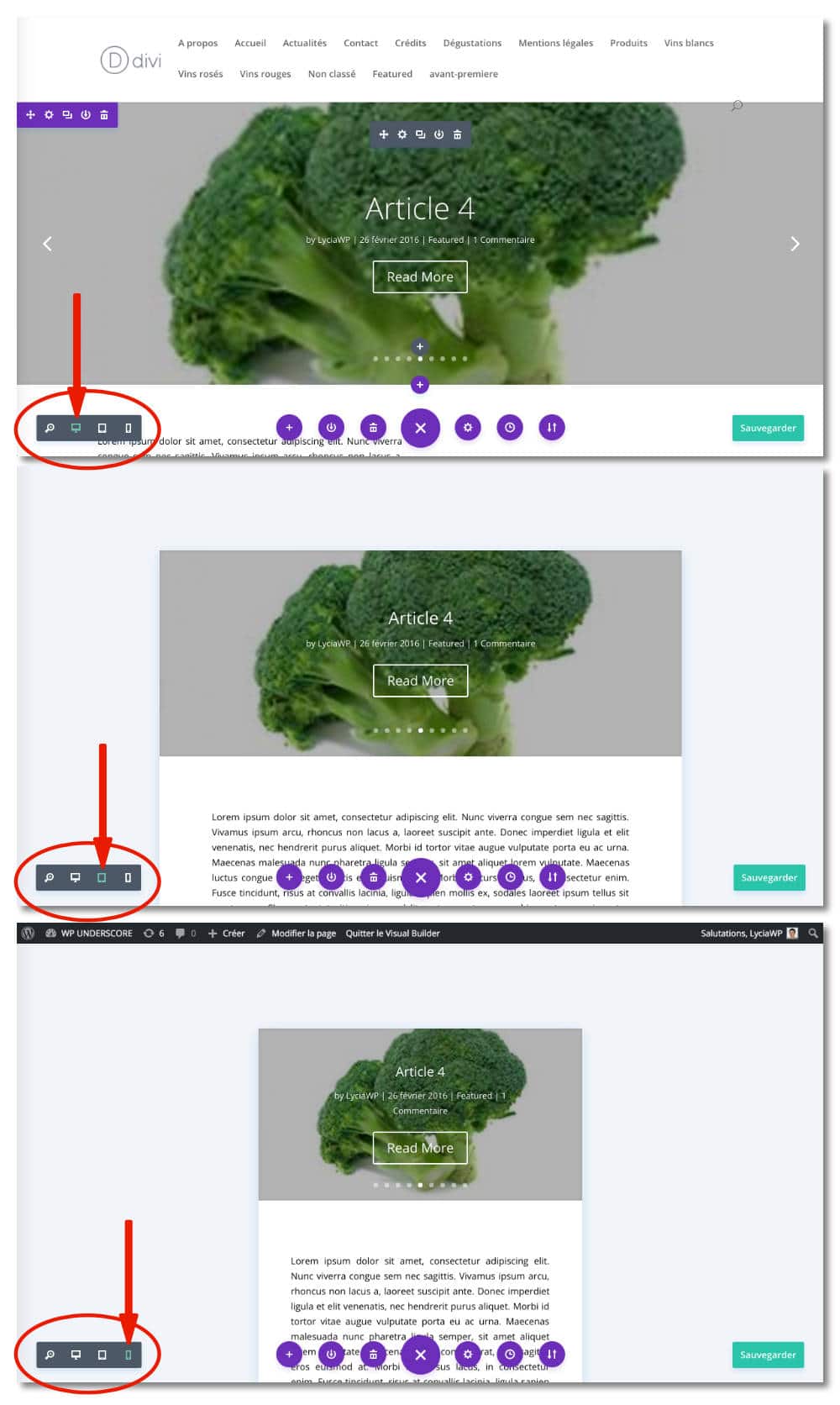 Paramétrage du responsive de DIVI 3