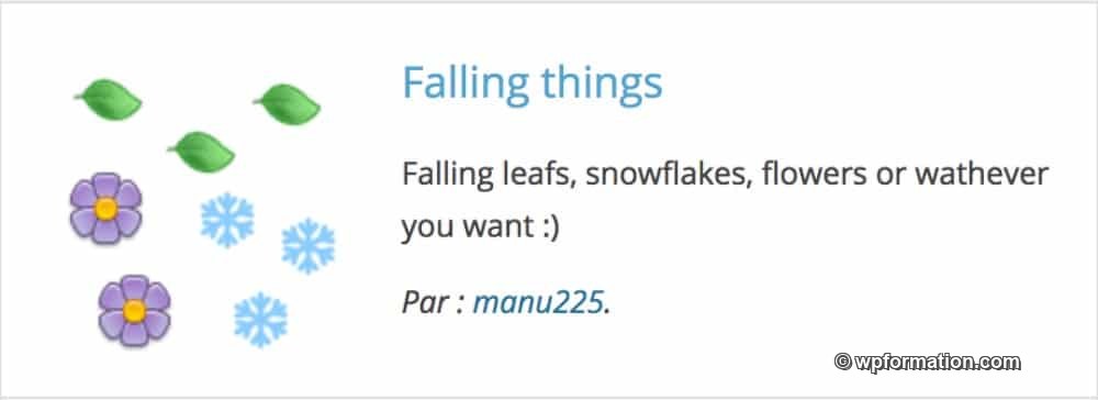 Plugin WordPress Falling Things
