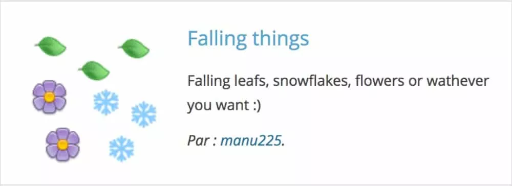 Plugin WordPress Falling Things