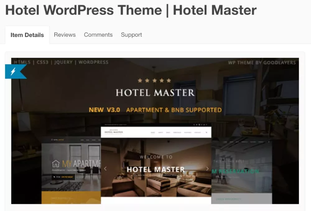 Thèeme WordPress - Hôtel Master