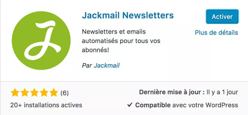 Jackmail - plugin WordPress