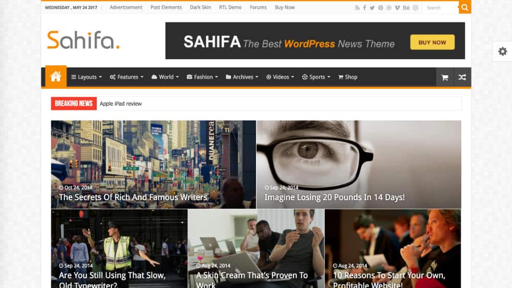 Sahifa - thème magazine WordPress