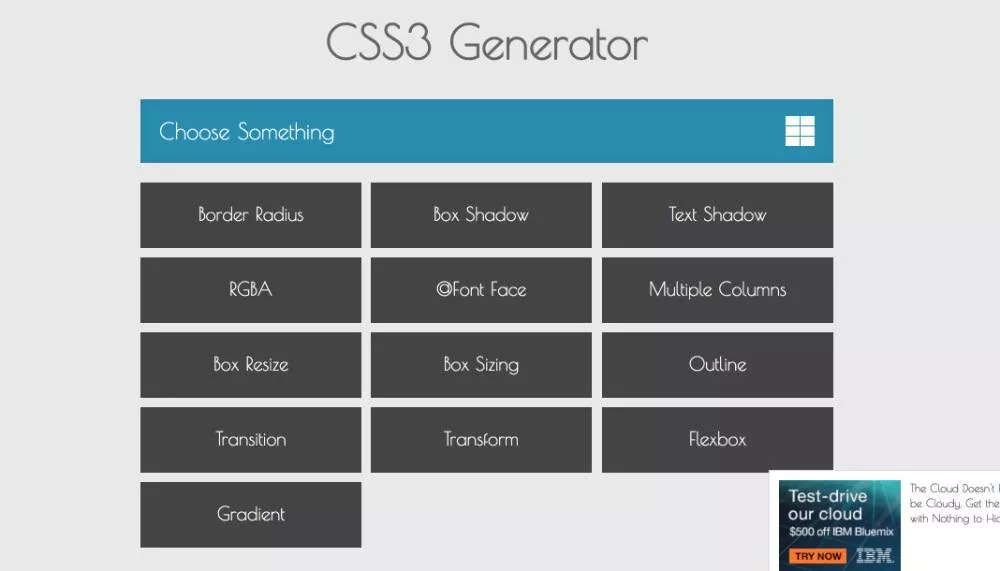 outils en ligne : CSS Generator