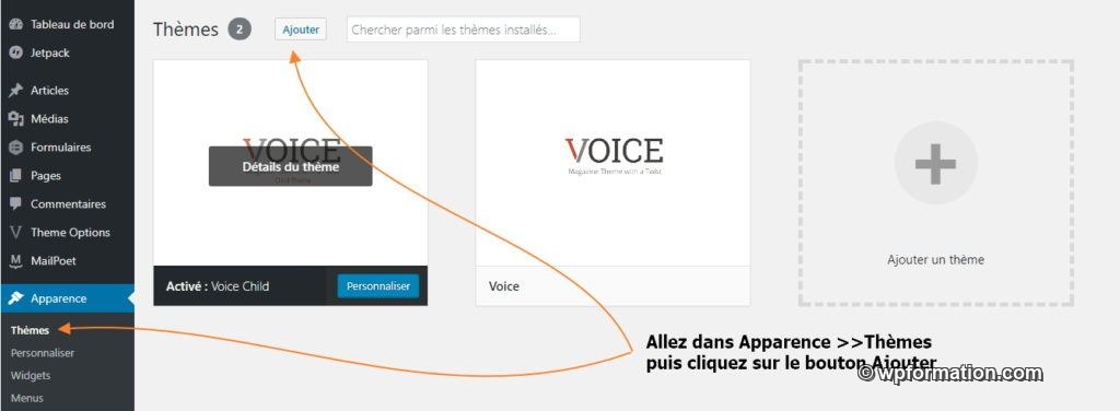 installer theme wordpress Voice