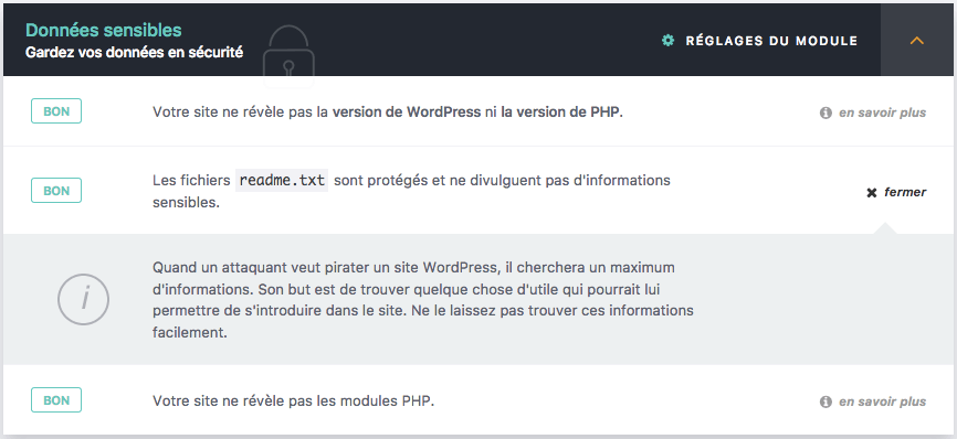 secupress detail | Comparatif SecuPress Pro Vs WordFence Premium
