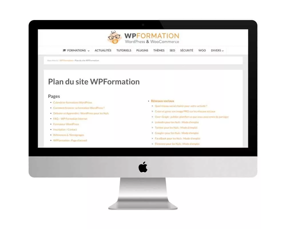 Plan de site WPFormation