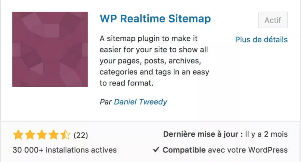 Plugin WP Realtime Sitemap