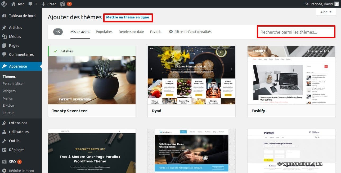 La grande FAQ WordPress - Image 3 Installer un theme WordPress