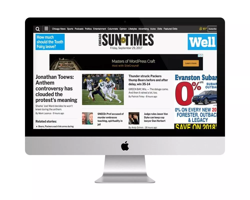 Site de Chicago SunTimes est fait avec WordPress
