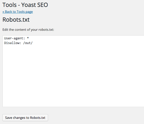 editer robots.txt via Yoast SEO