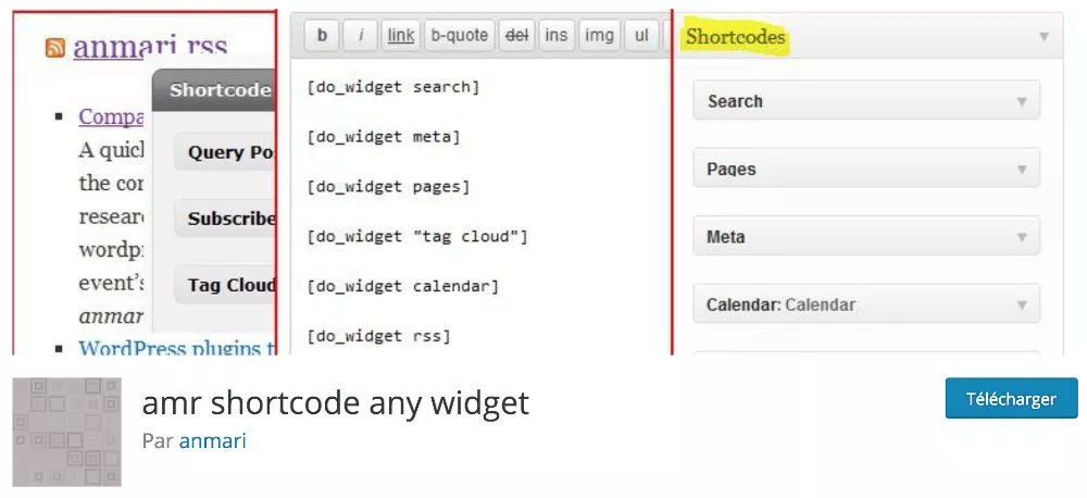 plugin shortcode any widget