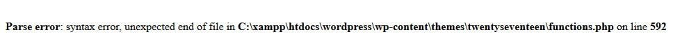 bloque sur wordpress php parse error Bloqué sur WordPress suite à un message d’erreur « PHP Parse Error »