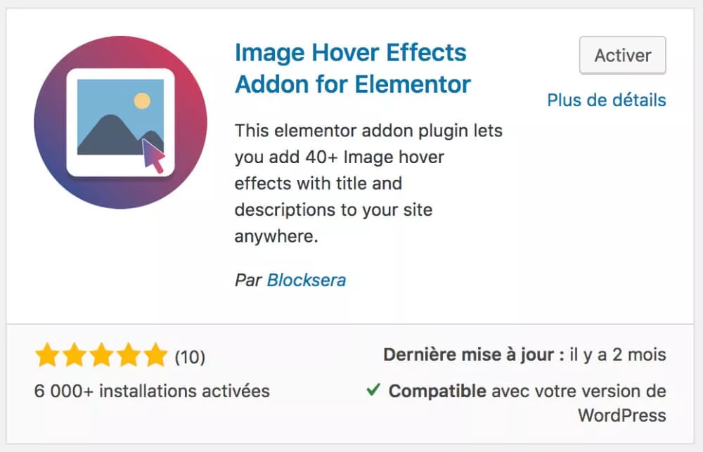 Image Hover Effect addon for Elementor