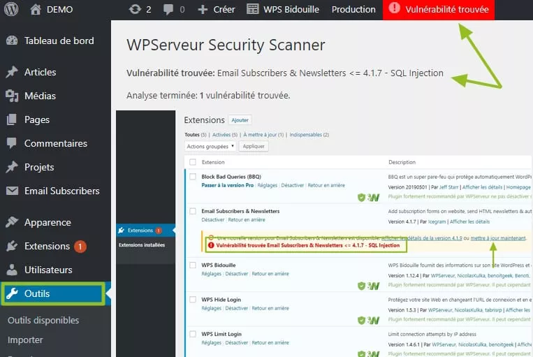 wps security capture | Pourquoi choisir un hébergeur spécialisé WordPress ?