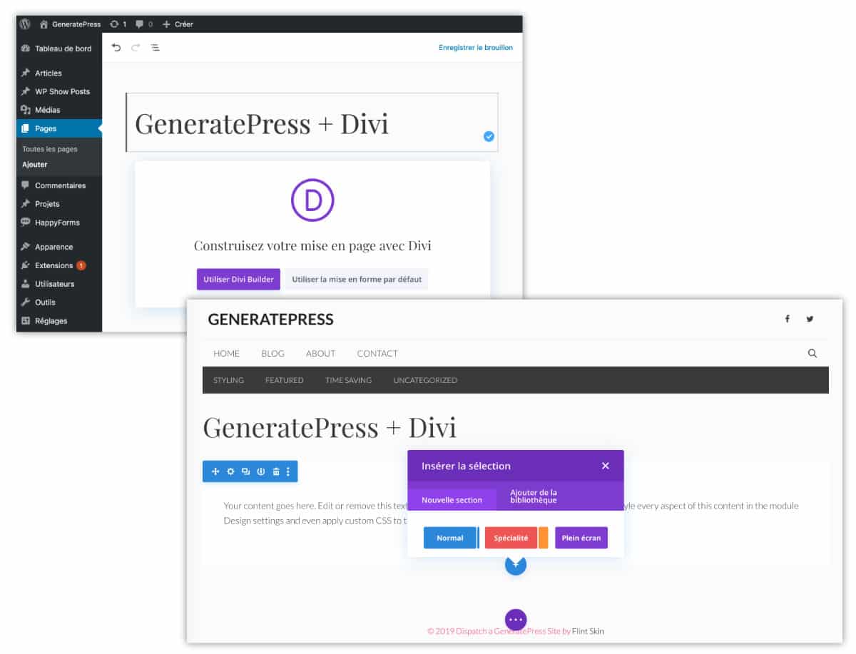 GeneratePress + Divi Builder