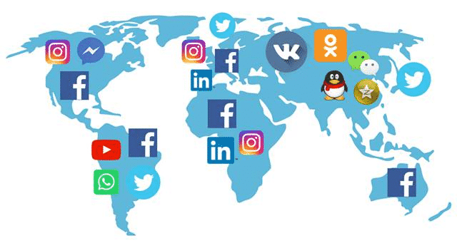carte des réseaux sociaux