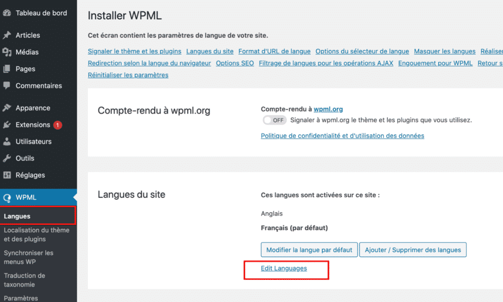 ajouter sa propre langue | Tutoriel complet pour traduire son site e-commerce WordPress avec WPML