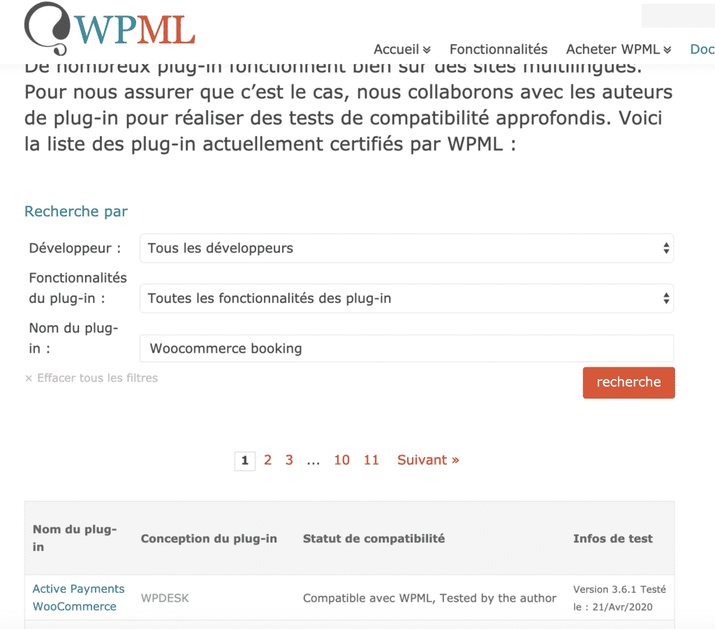 wpml et la liste de compatibilité avec les extensions Woocommerces