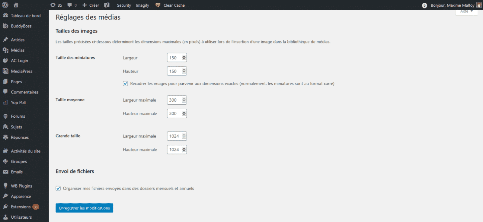 Ajustar las miniaturas de WordPress