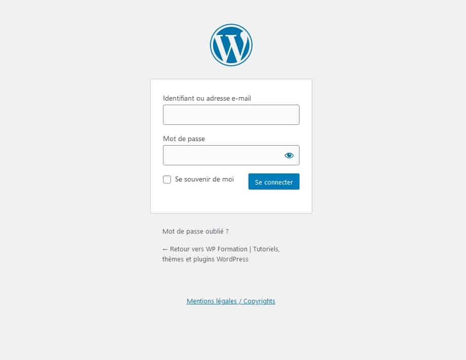 Mentions Legales Copyright WordPress