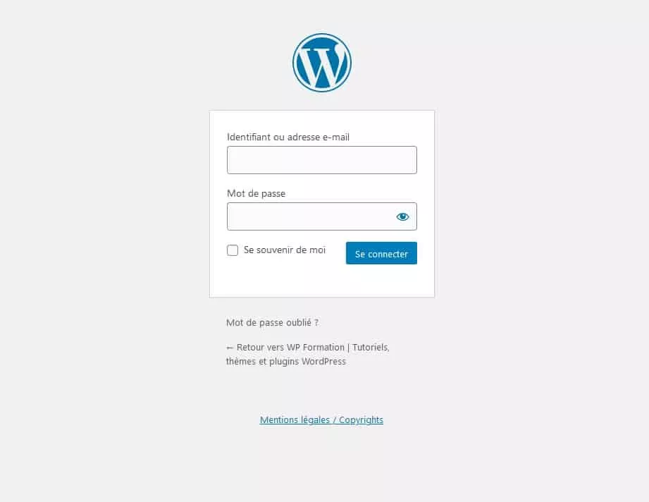 Mentions Legales Copyright WordPress