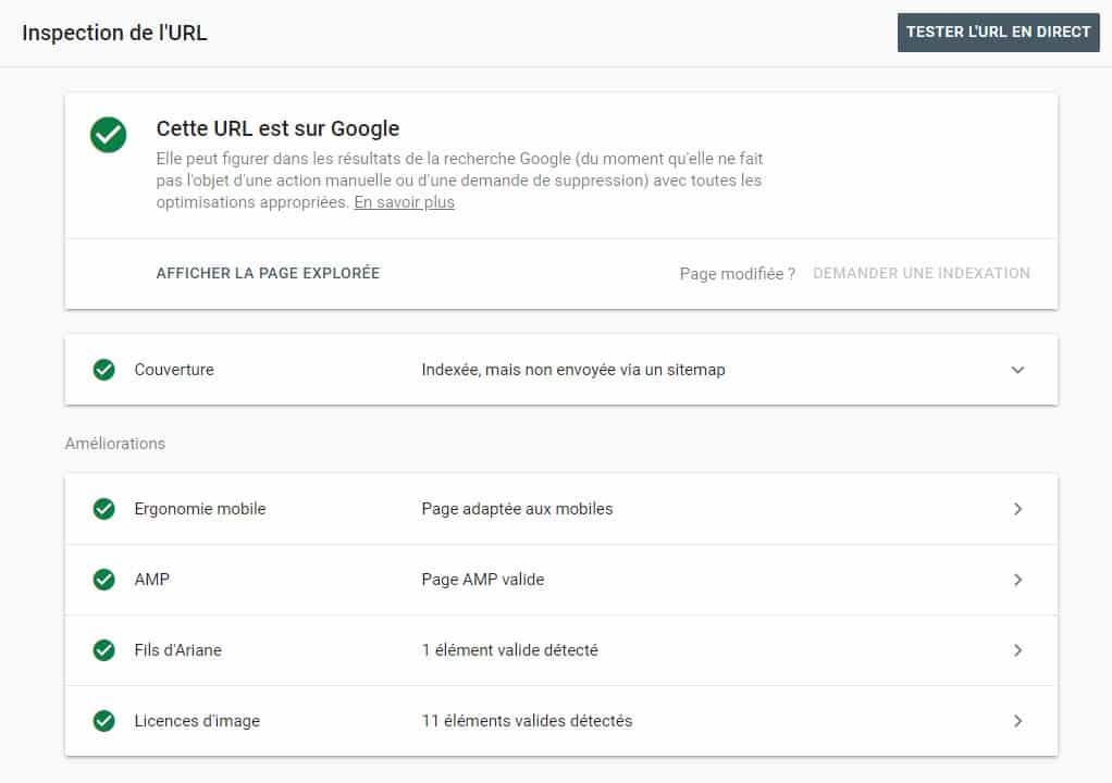 Inspection Url Google Search Console