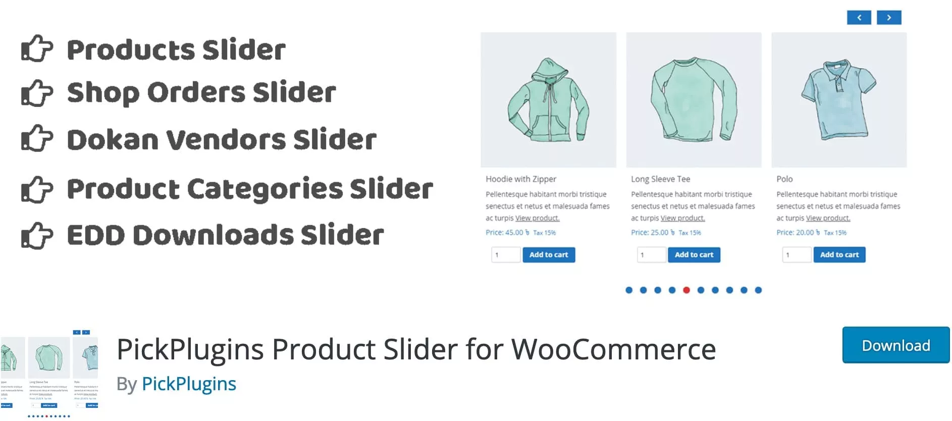 PickPlugins Product Slider for WooCommerce, Plugin Gratuit Woocommerce WordPress