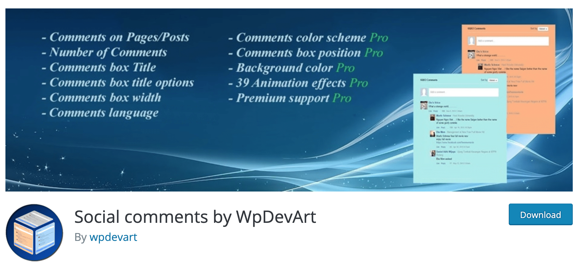 social comments by wpdevart