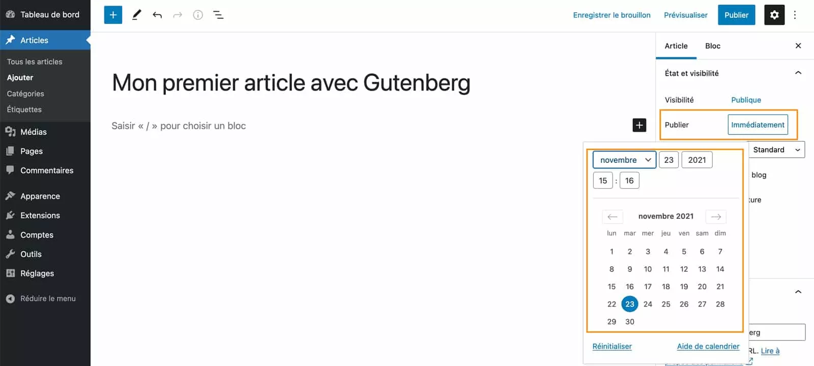 creer articles wordpress avec gutenberg 82 | Écrire des articles avec Gutenberg - Mode d'emploi