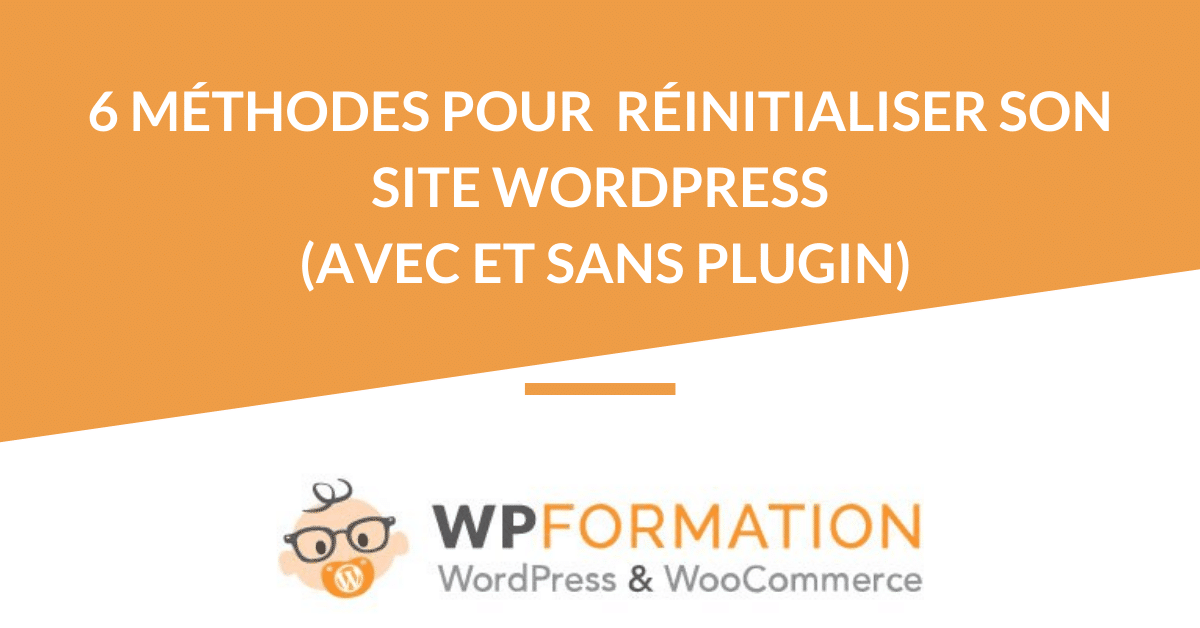 WPFORMATION Comment réinitialiser son site WordPress avec ET sans plugin 1
